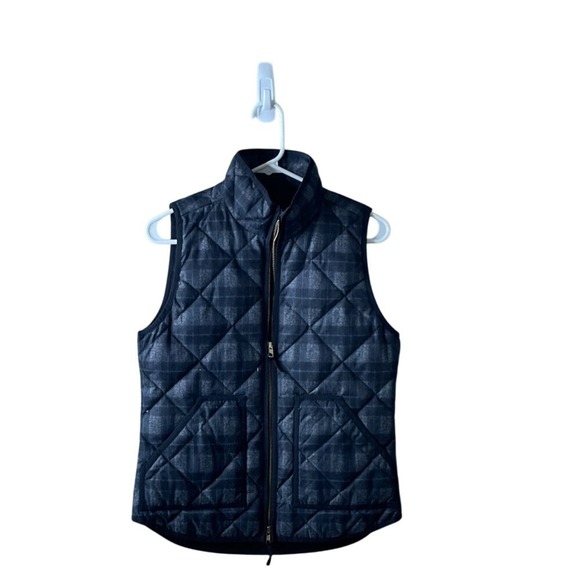 J. Crew Plaid Quilted Puffer Vest size XS - Picture 1 of 7